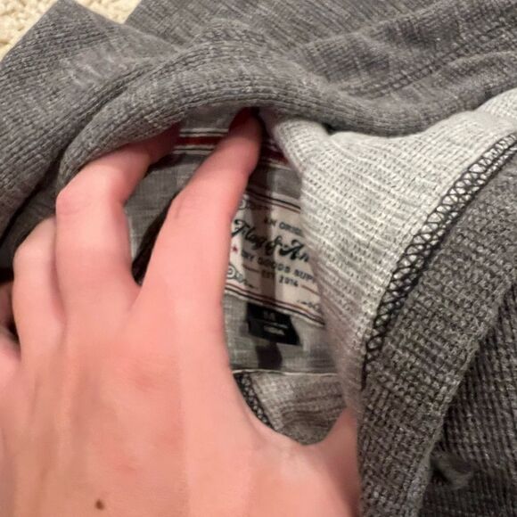 men’s flag and anthem gray hooded long sleeve - Picture 4 of 4